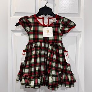 Swoon Baby Perfectly Plaid Embroidery Pocket Dress SZ 4T​​